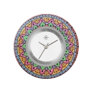 Deja vu Uhr, Schmuckscheiben, Print-Design, bunt, L 8046