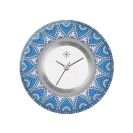 Deja vu Uhr, Schmuckscheiben, Print-Design, blau-t�rkis, L 8047