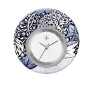 Deja vu Uhr, Schmuckscheiben, Print-Design, blau-t�rkis, L 9006