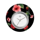 Deja vu Uhr, Schmuckscheiben, Print-Design, schwarz-grau-wei, L 9033