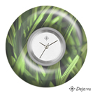 Deja vu Uhr, Schmuckscheiben, Print-Design, gr�n-gelb, L 90-2