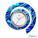 Deja vu watch, jewelry discs, Print-Design, blue-turquoise, LF 3