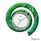 Deja vu Uhr, Schmuckscheiben, Print-Design, gr�n-gelb, LF 7