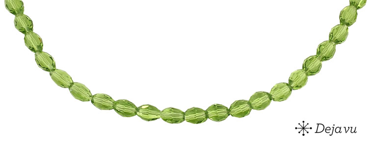 Deja vu Collier, Colliers, grün-gelb, N 246-1, oliv