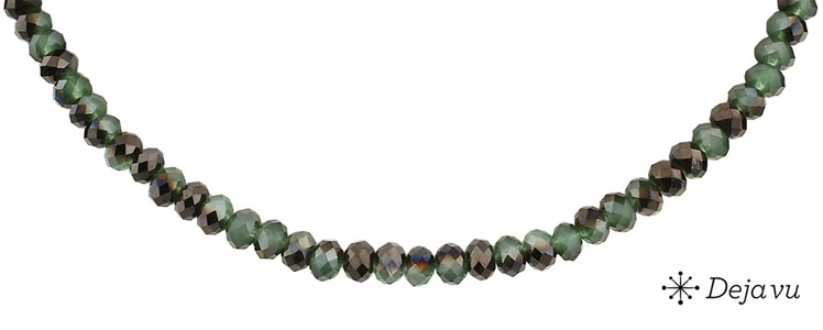 Deja vu Necklace, necklaces, green-yellow, N 340-6, dark olive