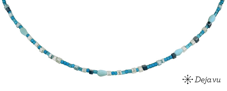 Deja vu Necklace, necklaces, blue-turquoise, N 412-3