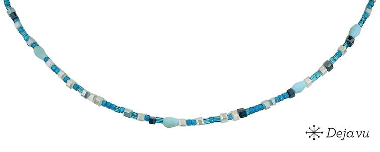 Deja vu Collier, Colliers, blau-t�rkis, N 412-3