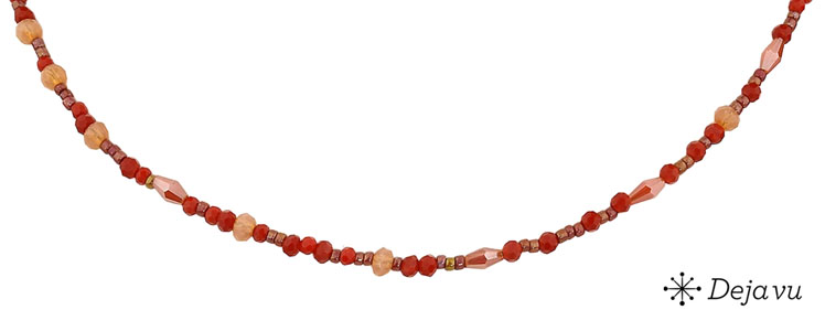 Deja vu Necklace, necklaces, red-orange, N 484-5
