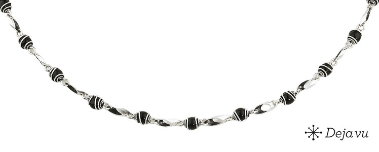 Deja vu Necklace, necklaces, black-grey-silver, N 588-1