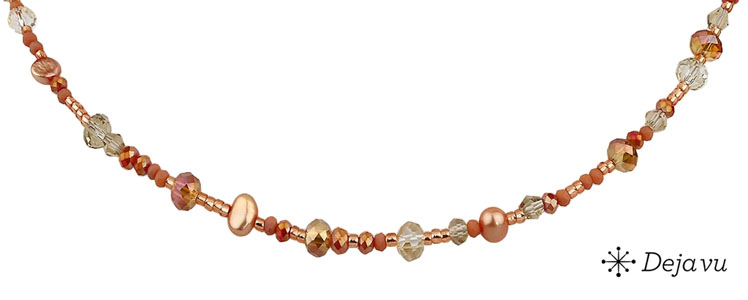 Deja vu Necklace, necklaces, red-orange, N 660-3