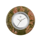 Deja vu Uhr, Schmuckscheiben, Holz, Stein, S 12, Unakit