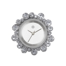 Deja vu Uhr, Schmuckscheiben, Glas, Textil, Perlen, Str 104