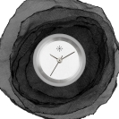 Deja vu Uhr, Schmuckscheiben, Glas, Textil, Perlen, Str 109