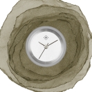 Deja vu Uhr, Schmuckscheiben, Glas, Textil, Perlen, Str 110