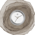 Deja vu Uhr, Schmuckscheiben, Glas, Textil, Perlen, Str 111