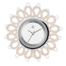 Deja vu Uhr, Schmuckscheiben, Glas, Textil, Perlen, Str 71