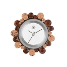 Deja vu watch, jewelry discs, glass, fabric, beads, Str 98-1